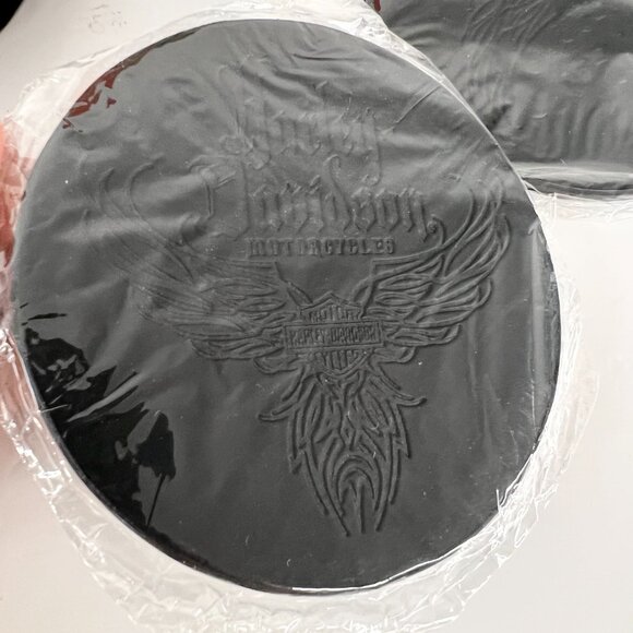 NWT Harley-Davidson Pinstripe Gift Set Pilsner Glass & Embossed Leather Coasters - Picture 14 of 15